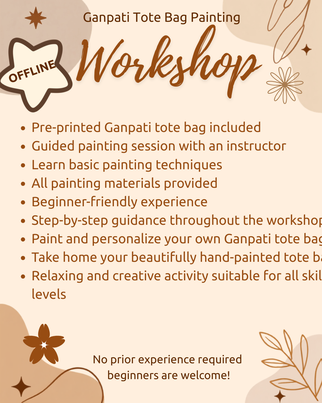 Ganpati Tote Bag Painting Workshop OFFLINE