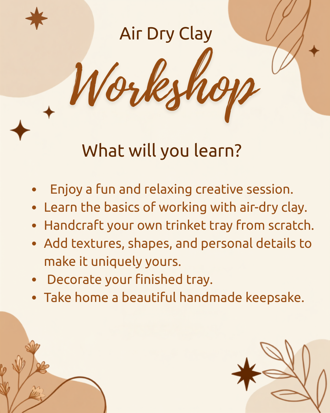 Air Dry Clay Trinklet Workshop